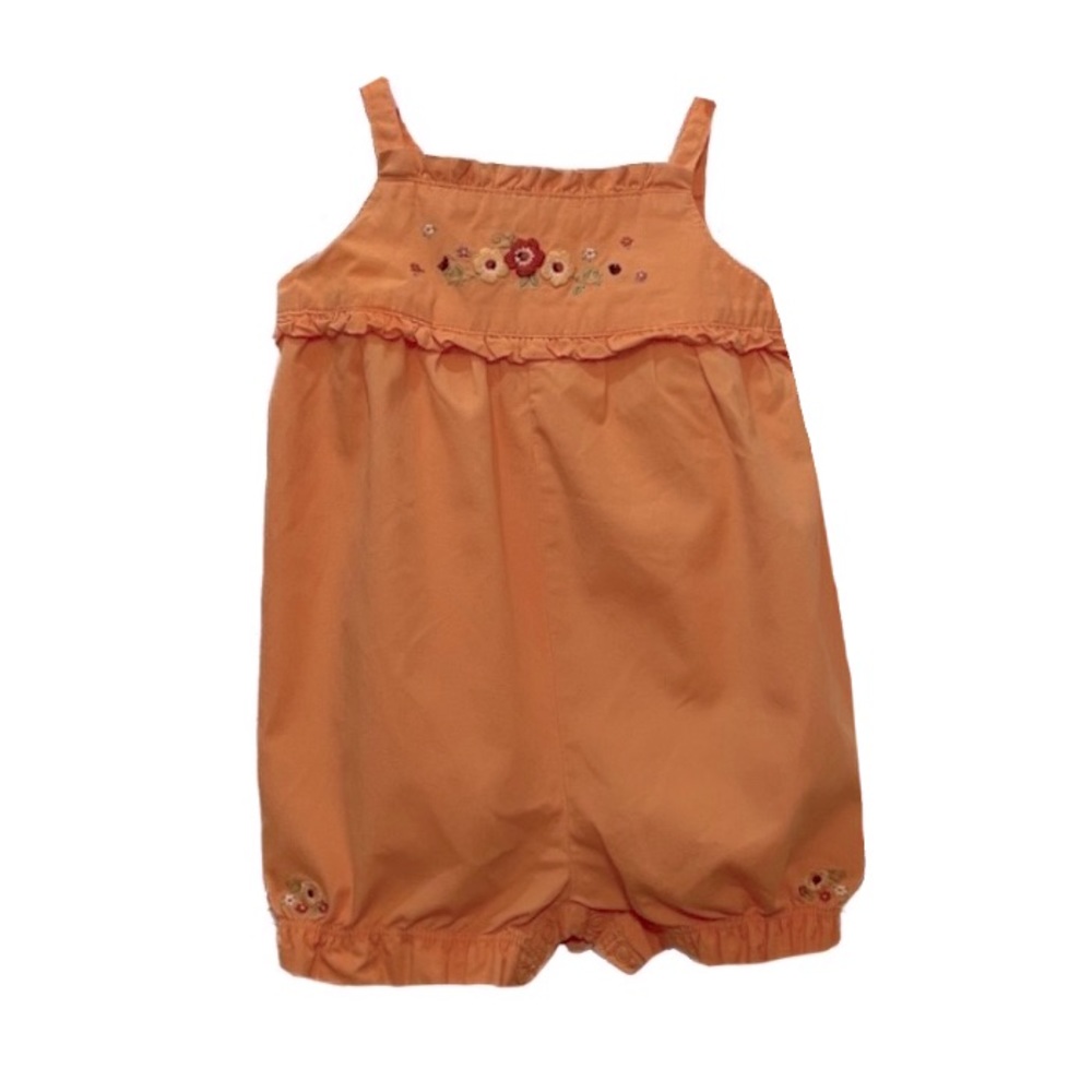 Gymboree Tangerine Bubble, Baby Girl 3-6 m With Floral Embroidery.